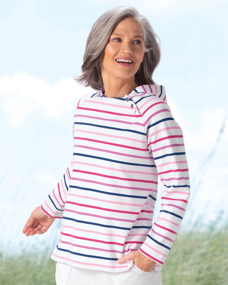 Everyday Knit Striped Hoodie image number 1