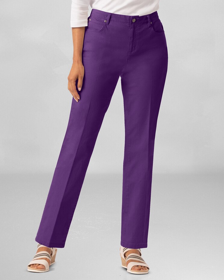 DreamFlex Color Comfort-Waist Classic Straight Leg Jeans image number 1