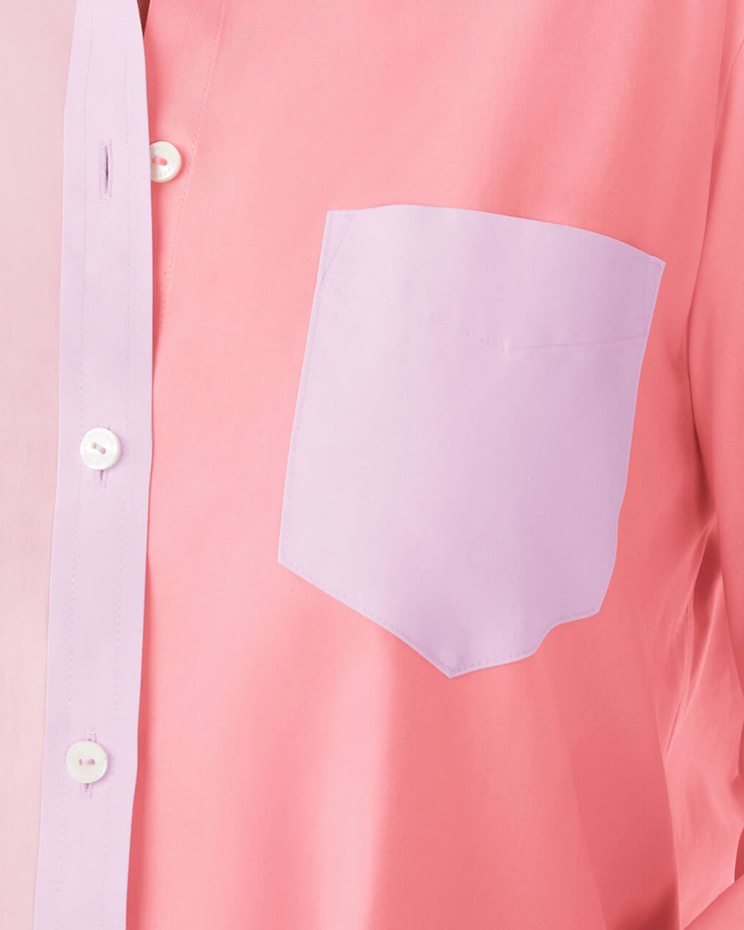 Boyfriend Long Sleeve Mix Pinpoint Shirt image number 3