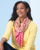 Limited-Edition Floral & Dot Oblong Scarf thumbnail number 2