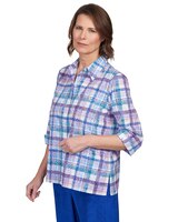 Alfred Dunner® Endearing Plaid Button Down Top thumbnail number 3