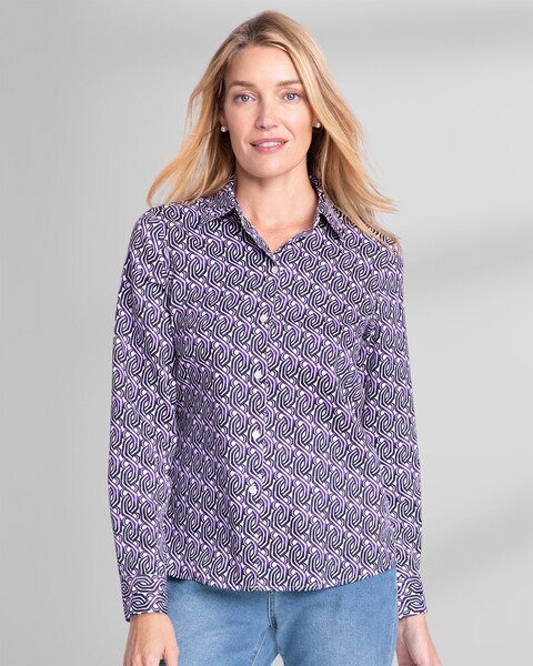 Foxcroft® Watercolor Braid Shirt