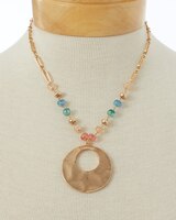 Hammered Pendant Bead Necklace thumbnail number 1