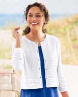 Mixed-Stitch Crochet Cardigan thumbnail number 1