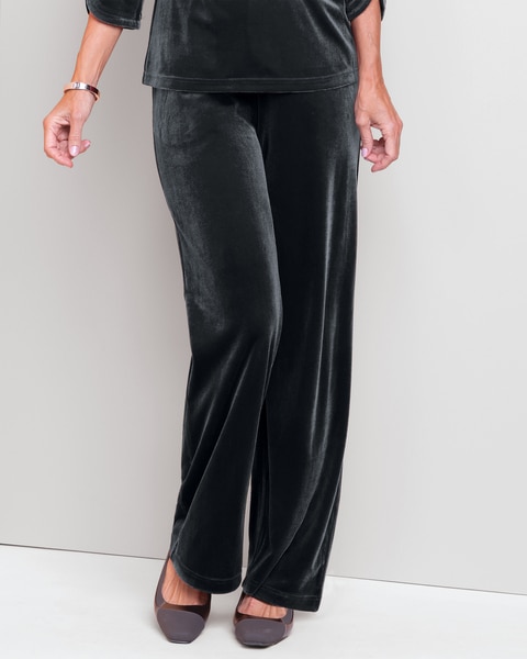 Stretch Velvet Pull-On Pants