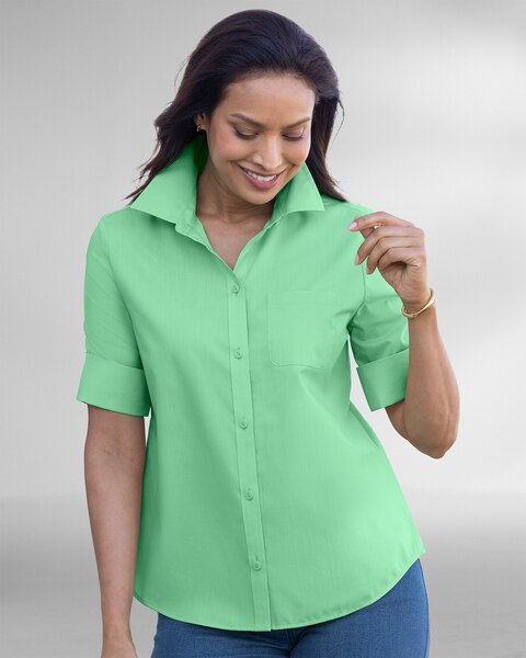 Foxcroft® Elbow-Sleeve Camp Shirt