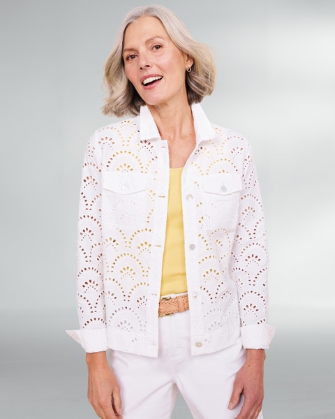 Eyelet Jean Jacket & Coastal Cotton Tank