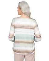 Alfred Dunner® St.Moritz Split Neck Watercolor Stripe Shimmer Top thumbnail number 2