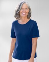 Coastal Cotton Short-Sleeve Jewelneck Tee thumbnail number 1