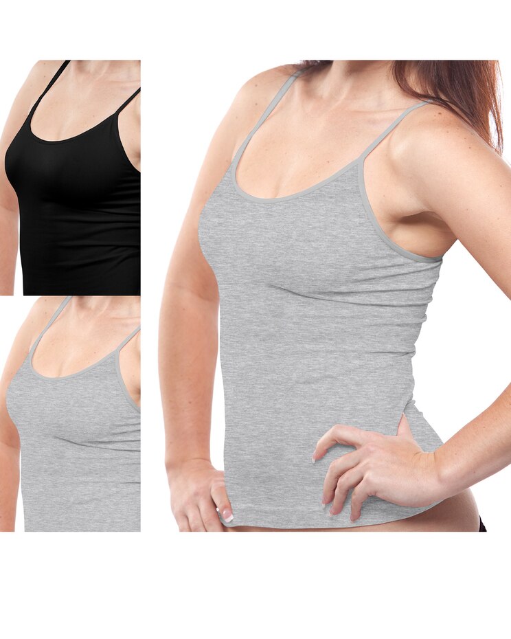 Layering Cotton Camisole with Shelf Bra - 2 Pack image number 1