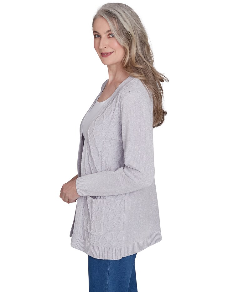 Alfred Dunner® Classics Chenille Cardigan with Pockets image number 7