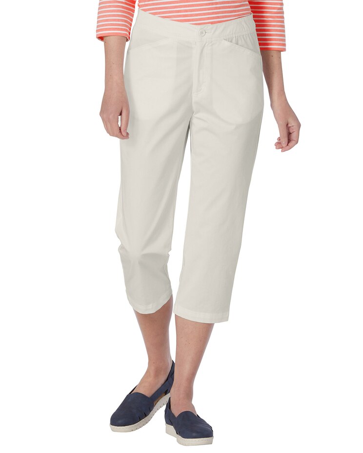 Harbor Twill Comfort-Waist Capris image number 1
