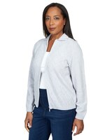 Alfred Dunner® Chenille Metallic Zip Front Cardigan thumbnail number 6