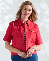 Cotton Sateen Elbow-Sleeve Jacket thumbnail number 1