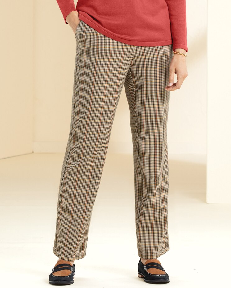 Mini Plaid Washable Garbardine Pants image number 1