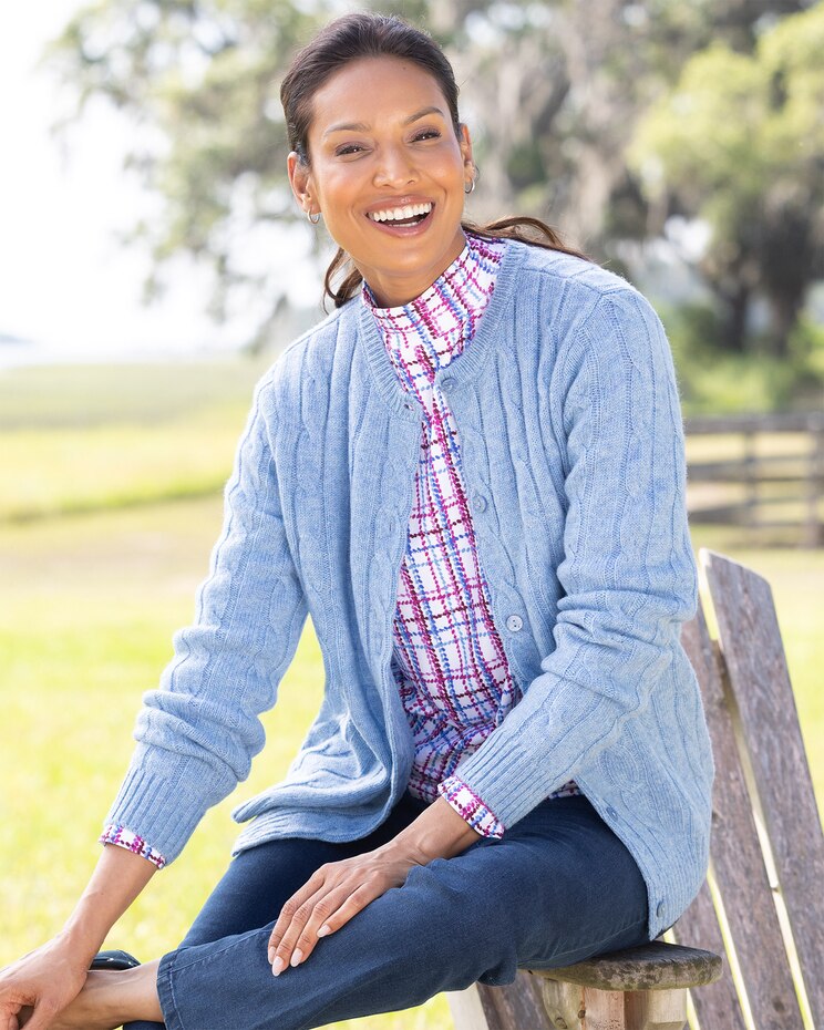 Classic Cabled Wool Cardigan image number 1