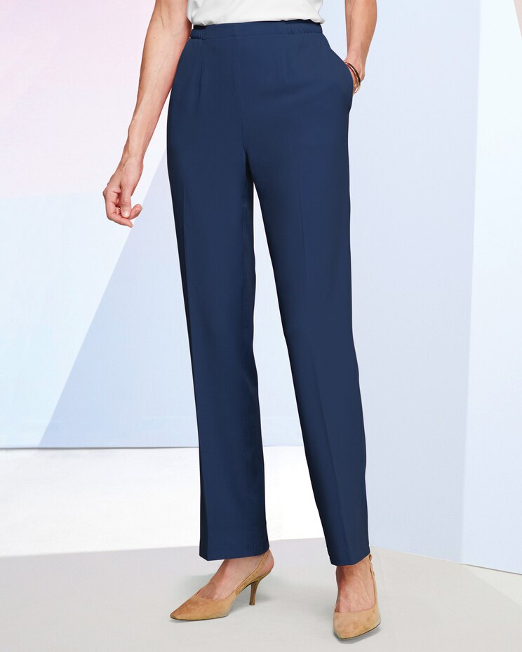 Look-of-Linen Straight Leg Pull-On Pants image number 1