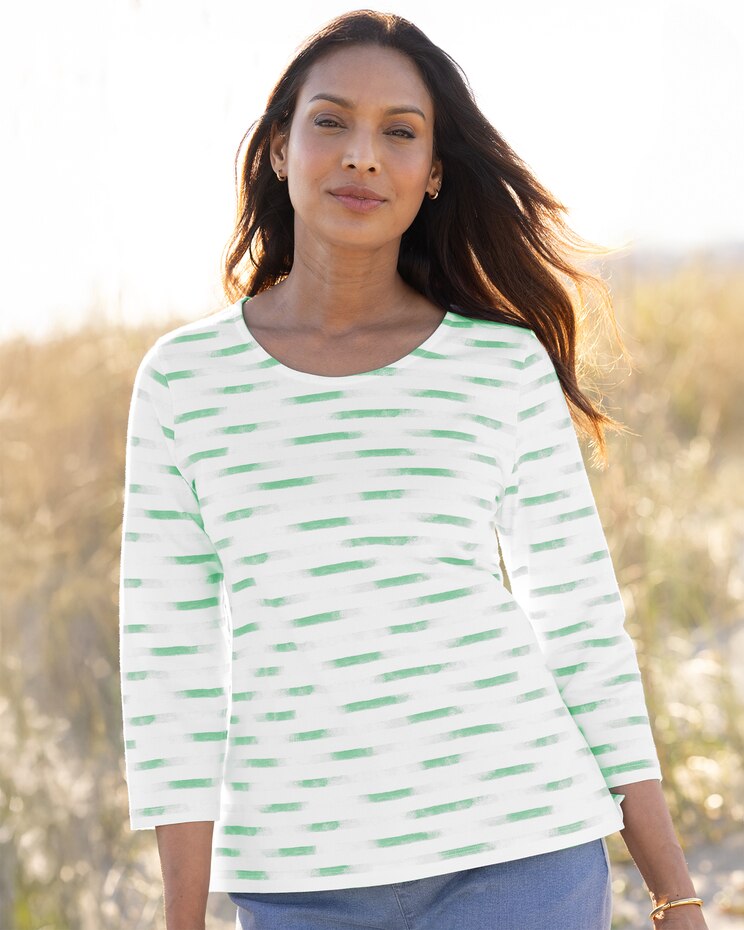 Prima™ Cotton Painted-Stripe Tee image number 1