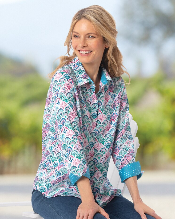Foxcroft Under The Sea Non-iron Shirt image number 1
