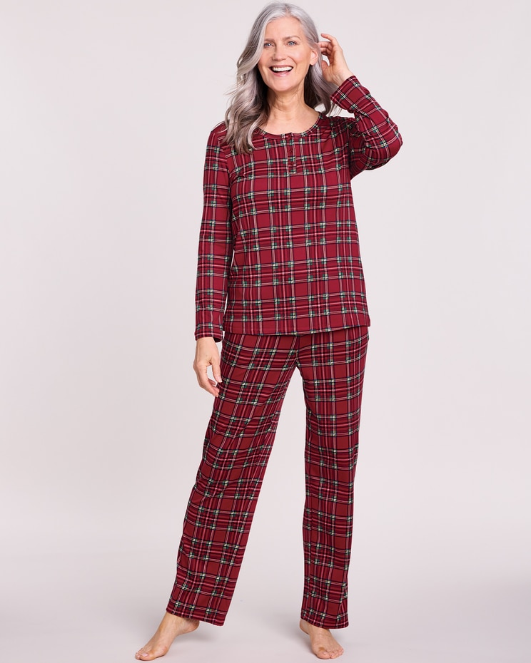 Comfy & Cozy Satin Trim Pajamas image number 1
