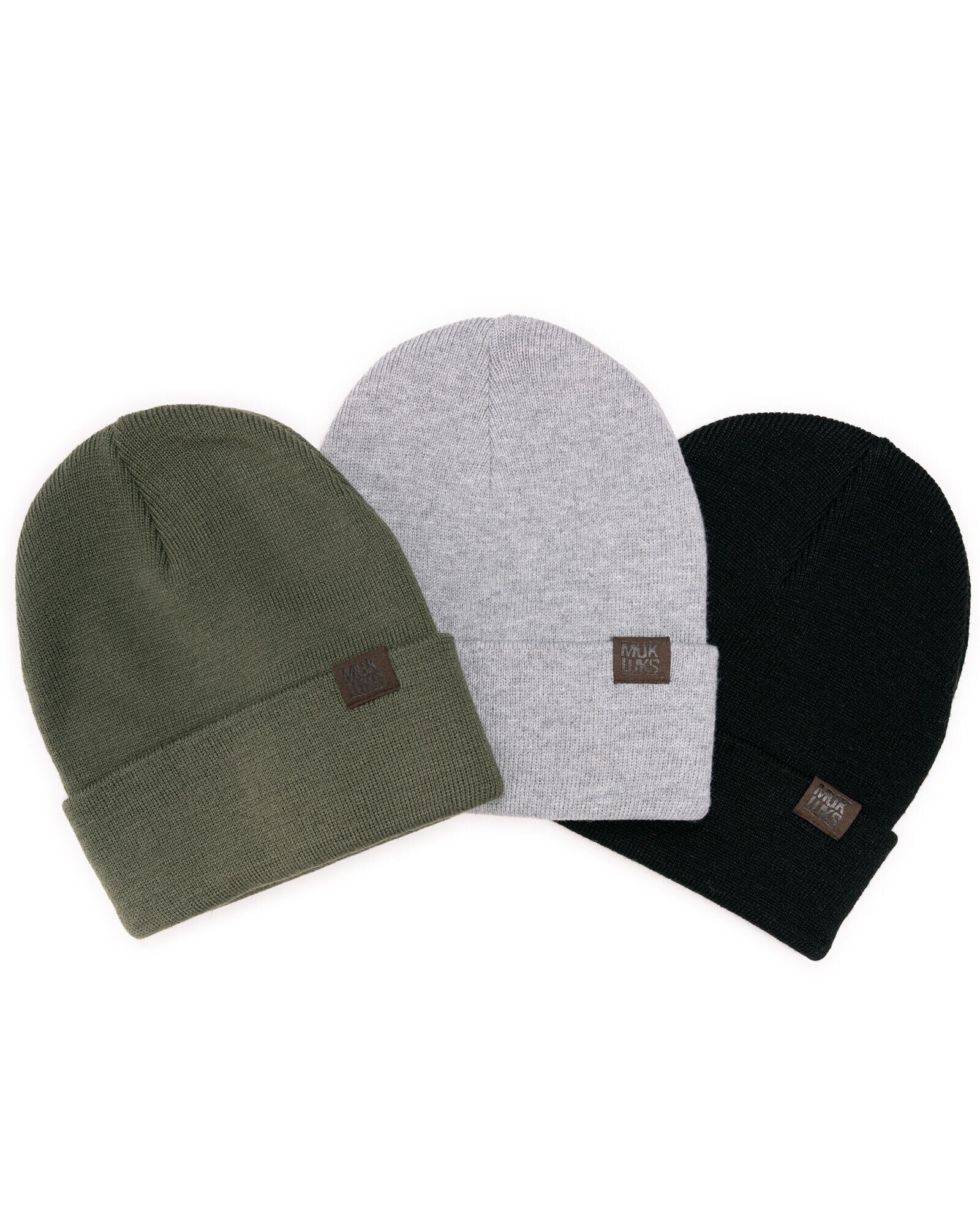 MUK LUKS Womens 3 Pack Beanie Hats