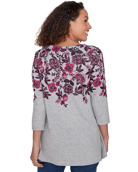 Ruby Rd® Cozy Season Knit Floral Vine Top