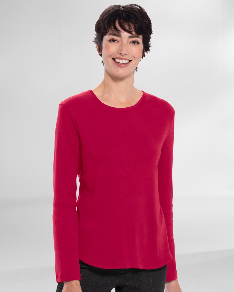 Coastal Cotton Long-Sleeve Solid Scoopneck Tee image number 1
