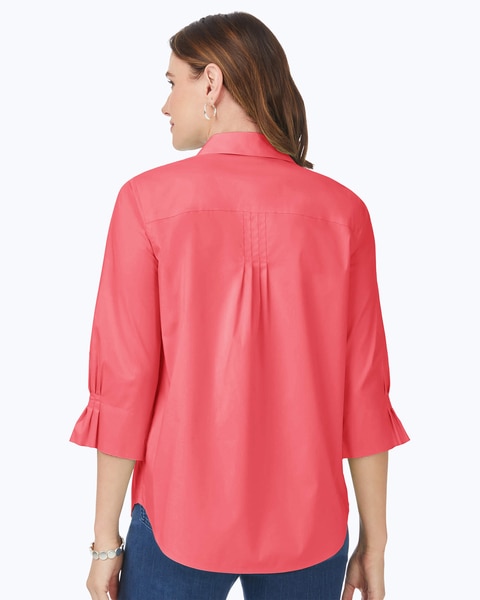 Paulie Elbow Sleeve Solid Stretch Blouse