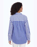 Meghan No Iron Gingham Stripe Combo Shirt thumbnail number 2