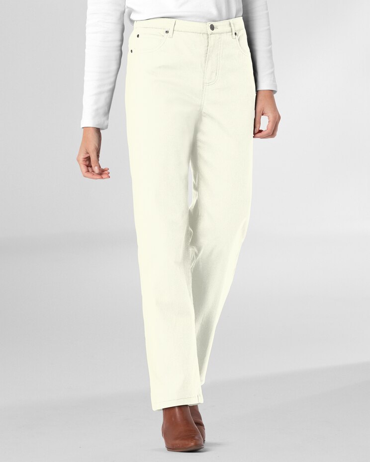 DreamFlex Color Comfort-Waist Relaxed Straight Leg Jeans image number 1