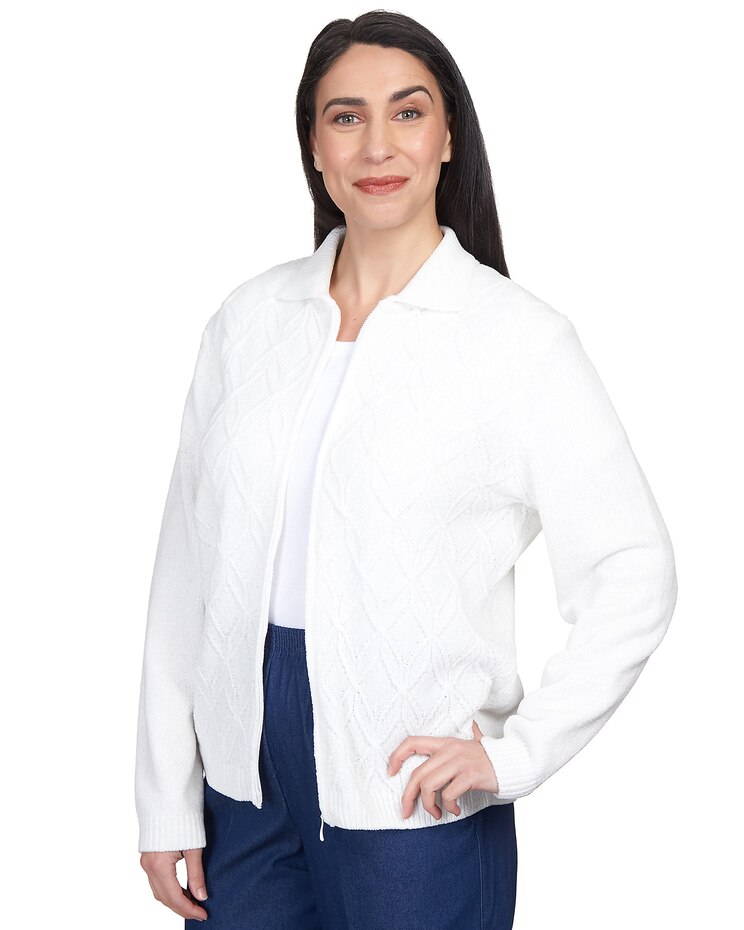 Alfred Dunner® Classics Classic Zip Up Front Cardigan image number 6