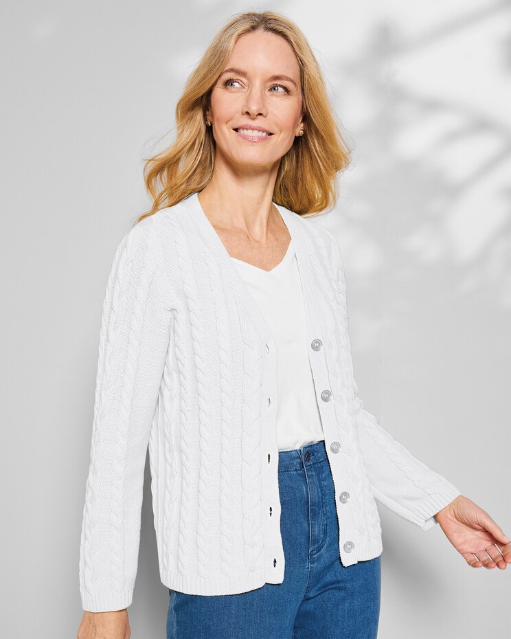 Bayside Cotton Mixed-Cable Cardigan image number 1