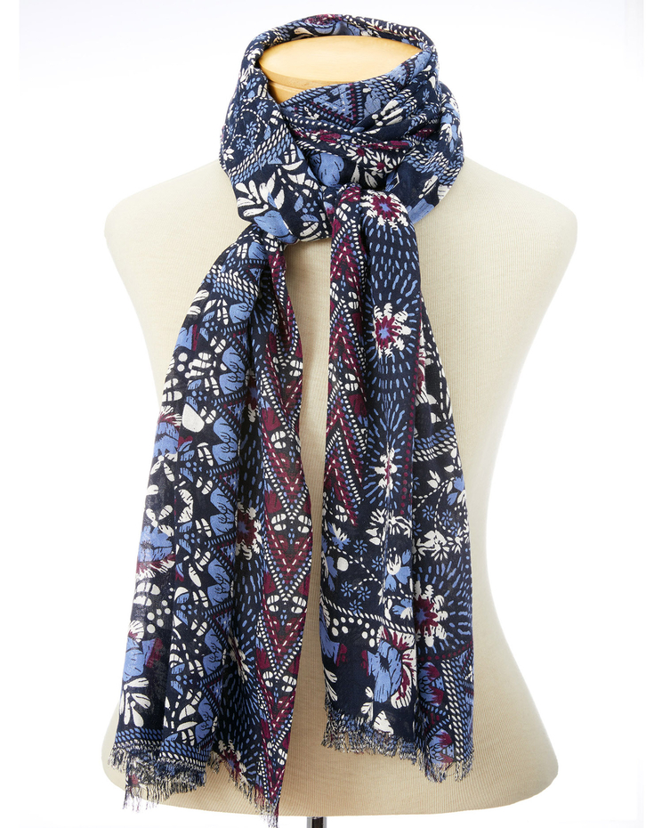 Mulberry Patchwork Oblong Scarf image number 1