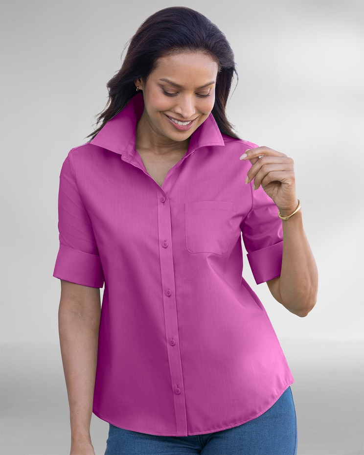 Foxcroft® Elbow-Sleeve Camp Shirt image number 1