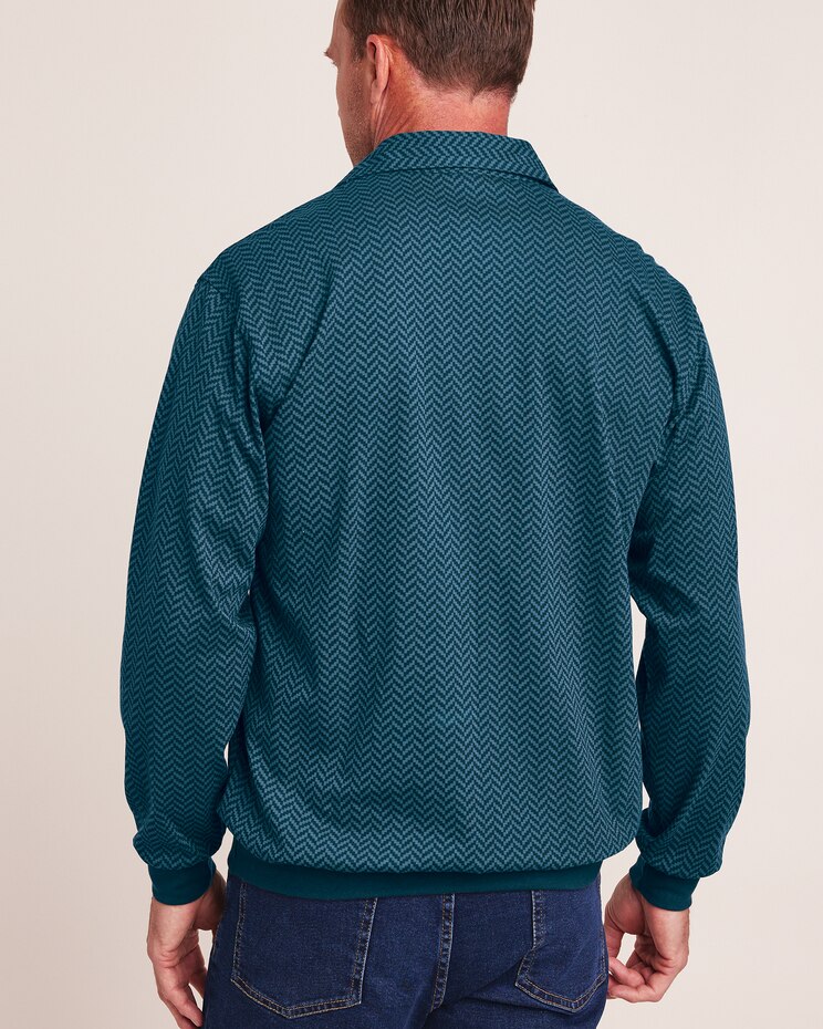 John Blair Long-Sleeve Banded-Bottom Polo image number 2