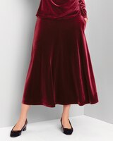 Stretch Velvet Midi Skirt thumbnail number 1