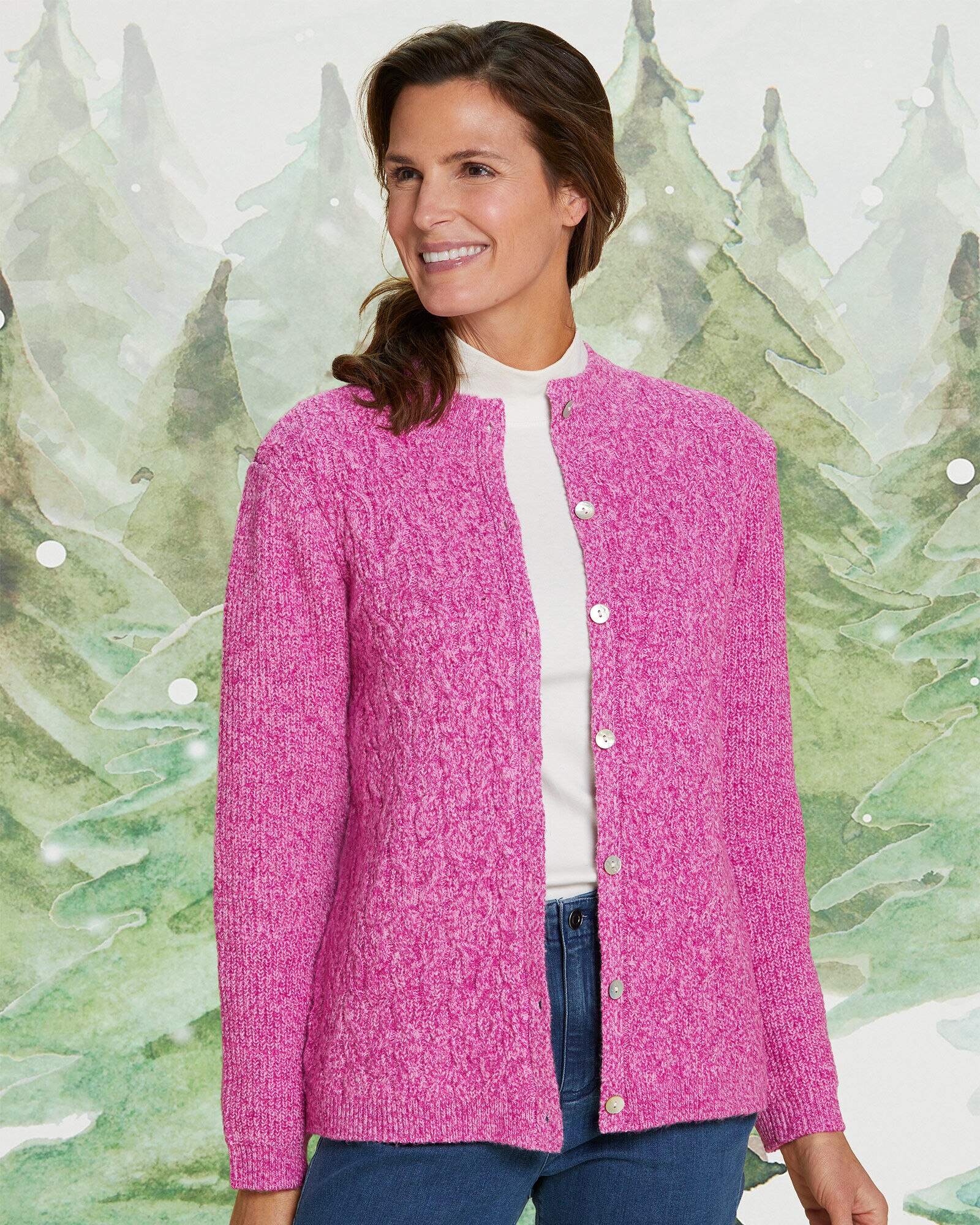 Cotton Tuckstitch V-Neck Cardigan | Appleseed's Cotton Tuckstitch V-Neck Cardigan | Appleseed's