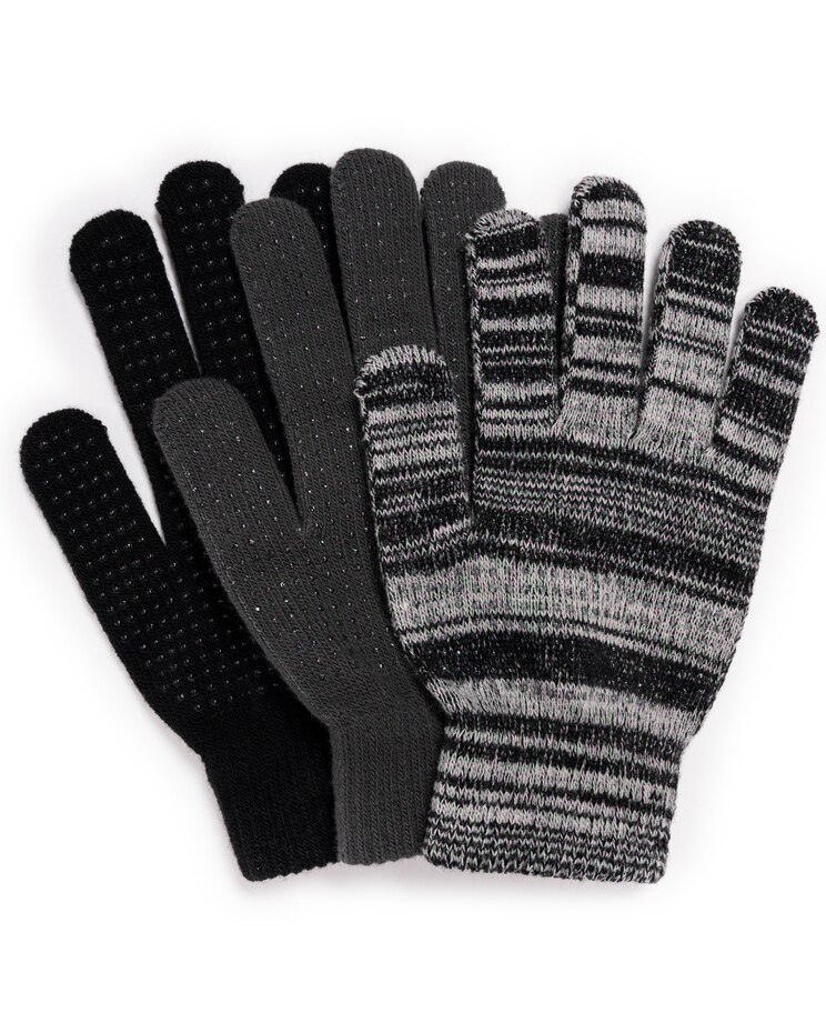 MUK LUKS® Womens Magic Grip 3 Pack Gloves image number 1