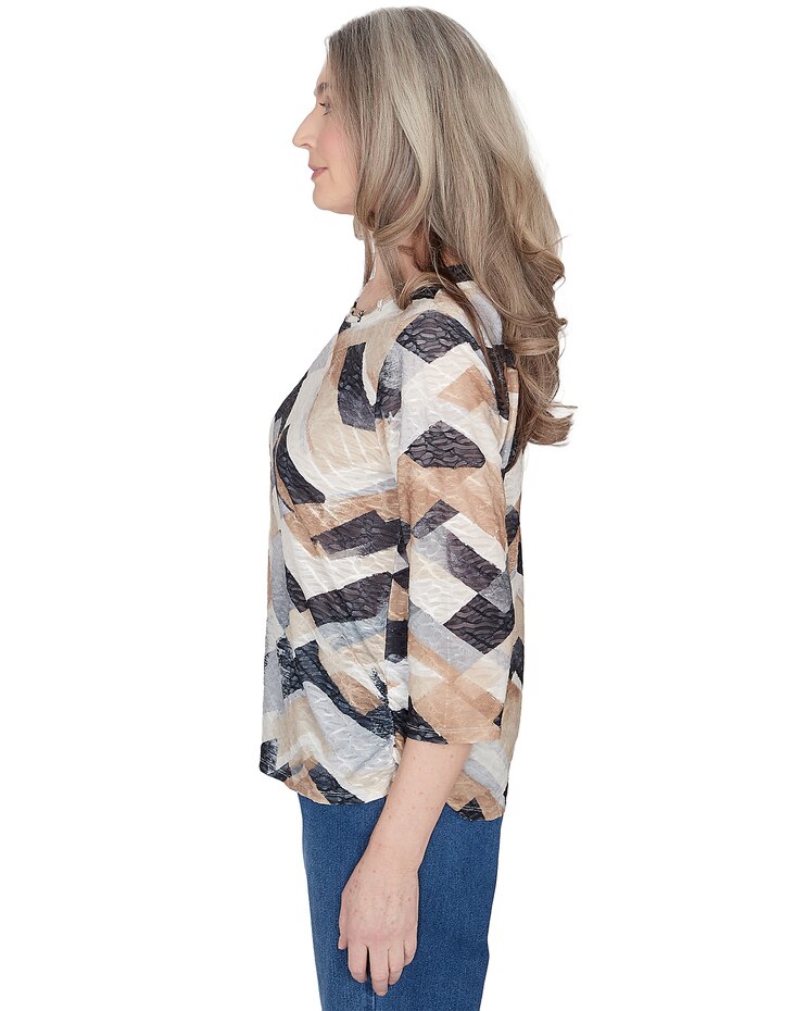 Alfred Dunner® Classics Abstract Chevron Top image number 4