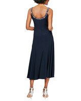 Matte Jersey Jacket Dress with Sequin Beaded Trim thumbnail number 4