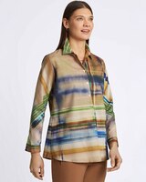Foxcroft Delia Painterly Plaid Popover thumbnail number 5