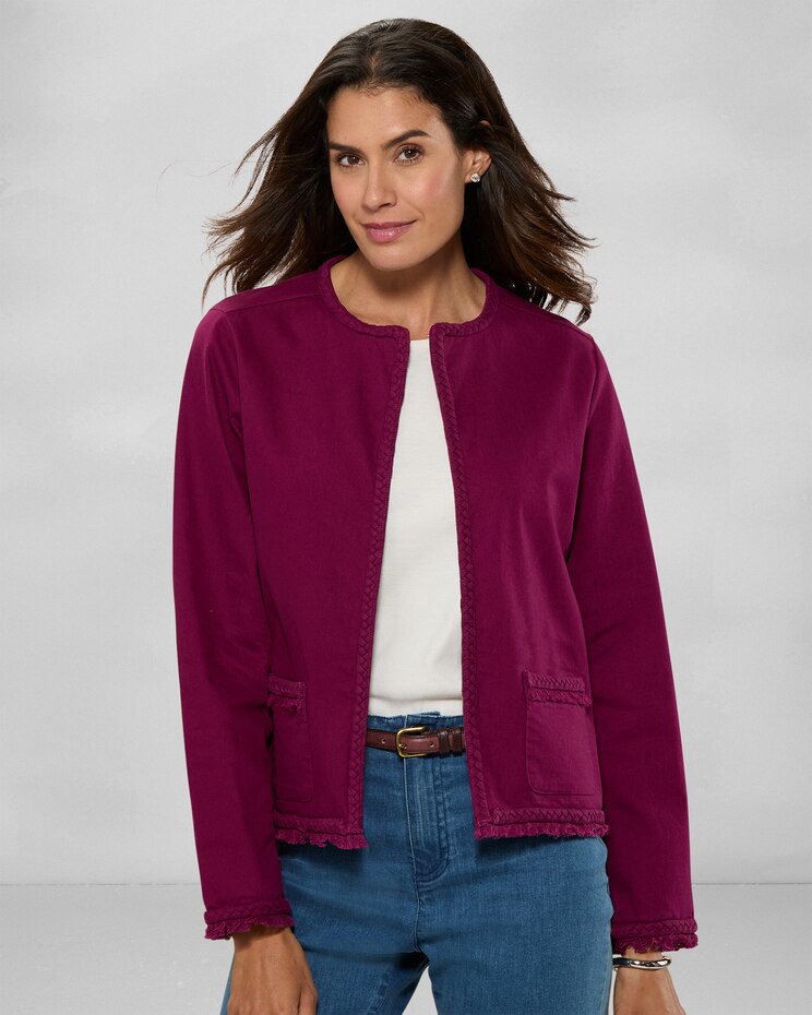 DreamFlex Color Braid-Trim Jacket image number 1