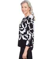 Alfred Dunner® World Traveler Drama Floral Jacquard Crew Neck Sweater thumbnail number 4