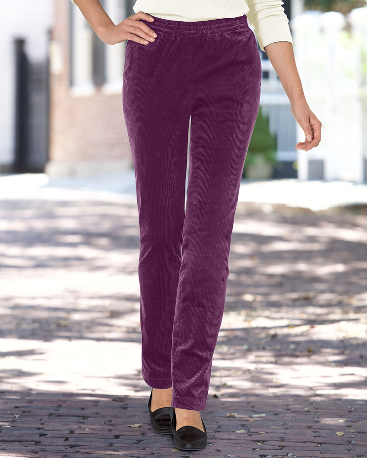 Stretch Wide-Wale Corduroy Pull-On Pants image number 1