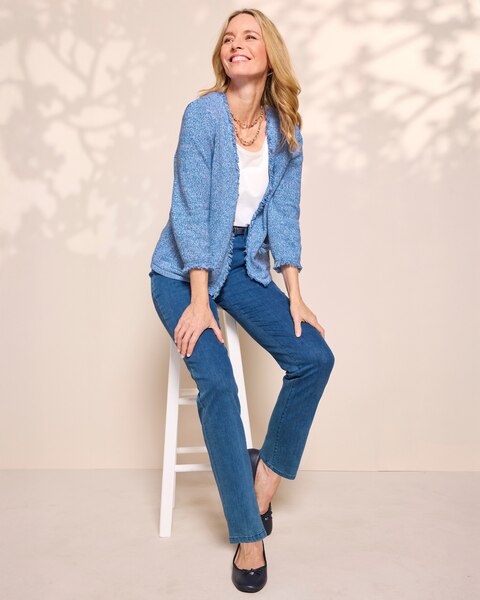 Bayside Cotton Fringe-Trimmed Cardigan & Prima Cotton Two-Way Tank