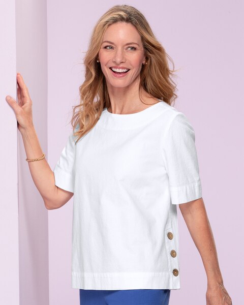 Captiva Cotton Side-Button Top