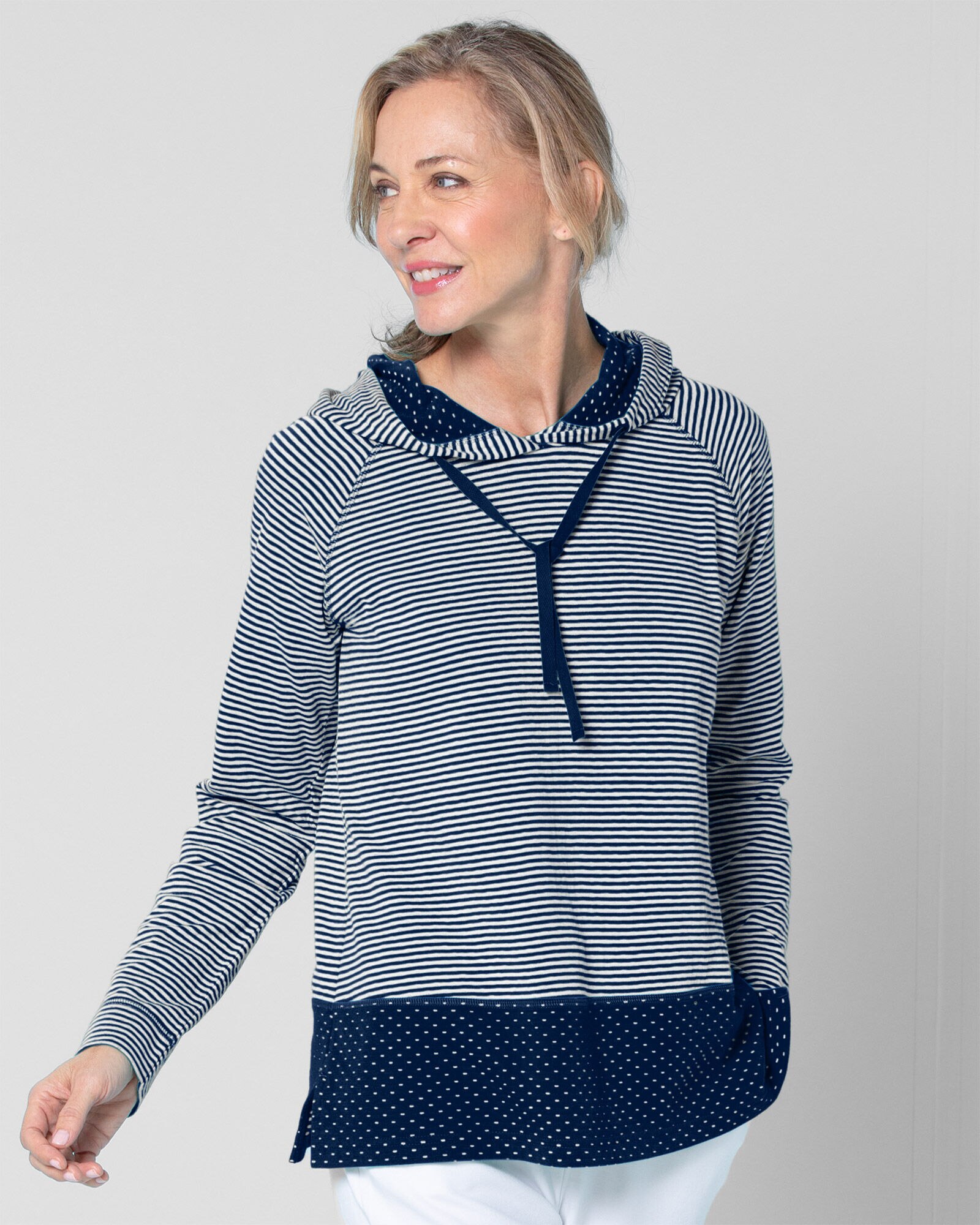 Stripe & Dot Knit Hoodie | Appleseed's