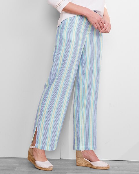 Nantucket Textured-Cotton Striped Pants