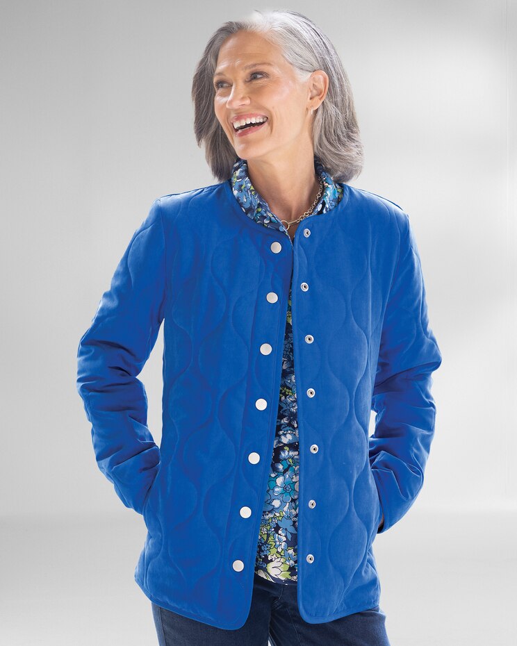 Collarless Quilted Jacket image number 1