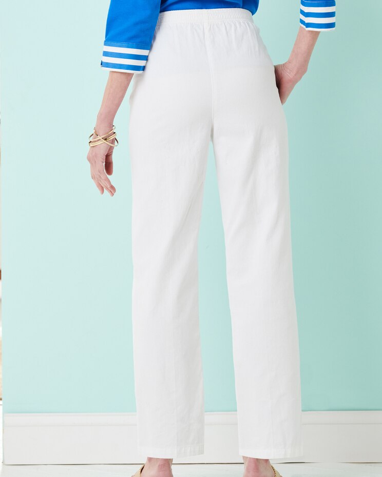 Cotton Tab-Front Straight Leg Pull-On Denim Jeans image number 3